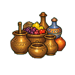 Pochoir de main de henné — sprite pixel art 256×256