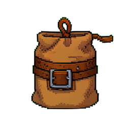 Saco de ervas com cordão — sprite pixel art 256×256