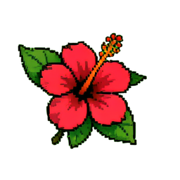 Hibiscus Tropical — 256×256 pixel art sprite