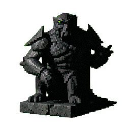 Versteckter Statue Gargoyle — 256×256 Pixel-Art-Sprite