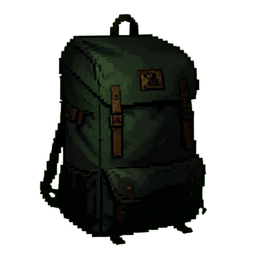Mochila de caminhada 50L — sprite pixel art 256×256