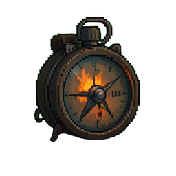 Hiking Compass Lensatic — 256×256 pixel art sprite