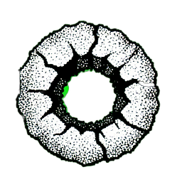 Lochgrund (1-Bit) — 256×256 Pixel-Art-Sprite