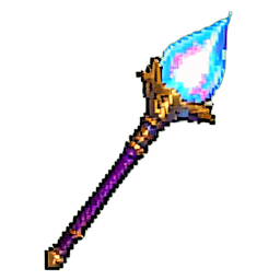 Báculo de Luz Sagrada — sprite pixel art 256×256
