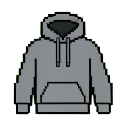 Sudadera gris (Cinemático) — sprite pixel art 256×256