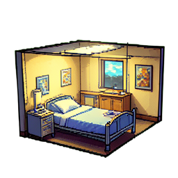 Hospital Room - 256x256 pixel art sprite