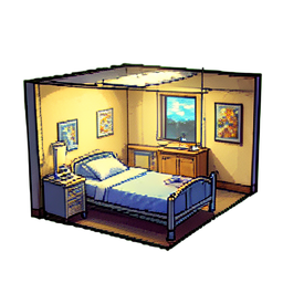 Hospital Room — 256×256 pixel art sprite