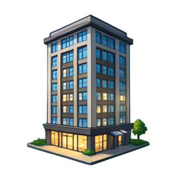 Hotel Building — 256×256 pixel art sprite