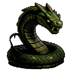 Hydra-Schlange — 256×256 Pixel-Art-Sprite