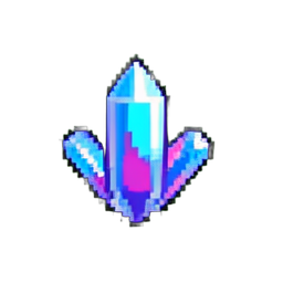 Cristal de Armadura de Gelo — sprite pixel art 256×256