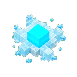 Elemento de Hielo (Voxel) — sprite pixel art 256×256