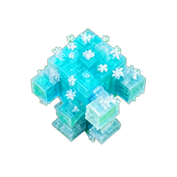 氷のゴーレム (ボクセル) — 256×256 ピクセルアートスプライト