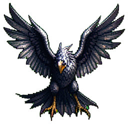 Pássaro Fênix de Gelo — sprite pixel art 256×256