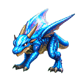 EisRaptor — 256×256 Pixel-Art-Sprite