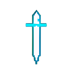 Ice Sword (Low-Res) - 256x256 pixel art sprite