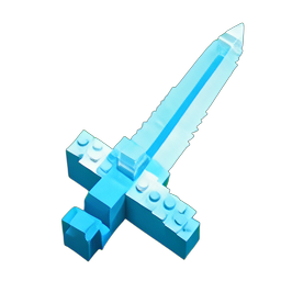 Espada de Gelo (Voxel) — sprite pixel art 256×256
