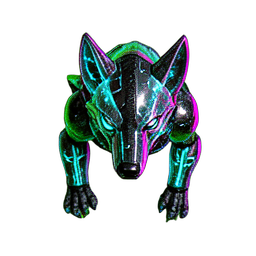 Lobo de Hielo (Cyberpunk) — sprite pixel art 256×256