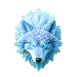 Loup de glace (HD-2D) — sprite pixel art 256×256
