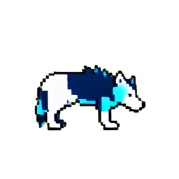 Ice Wolf (Low-Res) - 256x256 pixel art sprite