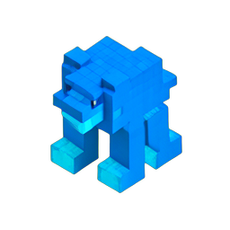 Ice Wolf (Voxel) - 256x256 pixel art sprite
