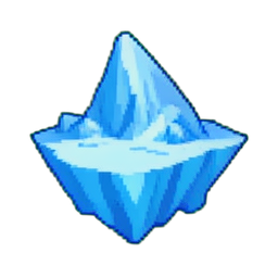 Bloco de gelo flutuante — sprite pixel art 256×256