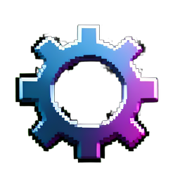 Icon Zahnrad — 256×256 Pixel-Art-Sprite