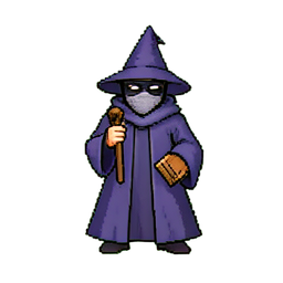 Illusionistenmaske — 256×256 Pixel-Art-Sprite