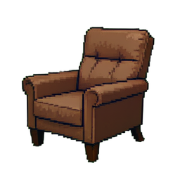 Poltrona de Salão Industrial — sprite pixel art 256×256