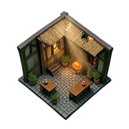 Pousada (HD-2D) — sprite pixel art 256×256
