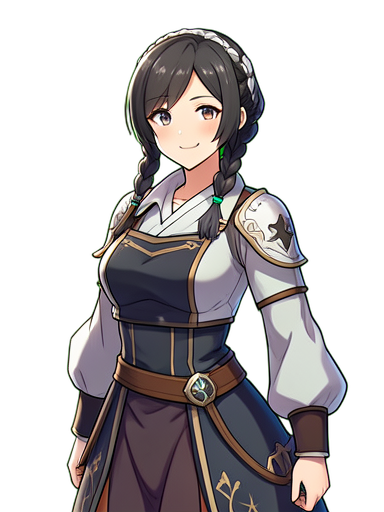 Anfitriã Gentil — sprite pixel art 384×512