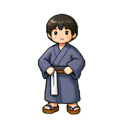 Plateau souriant de l'hôte — sprite pixel art 256×256