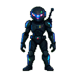 Trabalhador alienígena insetoide — sprite pixel art 256×256