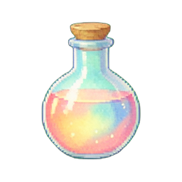 Potion d'invisibilité — sprite pixel art 256×256