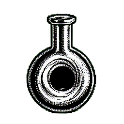 Unsichtbarkeitstrank (1-Bit) — 256×256 Pixel-Art-Sprite