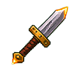 Arco de hierro pesado — sprite pixel art 256×256