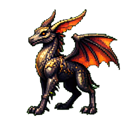 Iron Hippogriff — 256×256 pixel art sprite