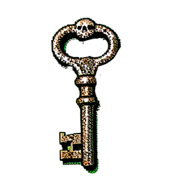 Iron Key (1-Bit) - 256x256 pixel art sprite