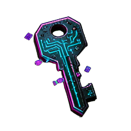 Iron Key (Cyberpunk) - 256x256 pixel art sprite