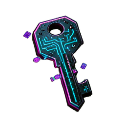 Llave de Hierro (Cyberpunk) — sprite pixel art 256×256