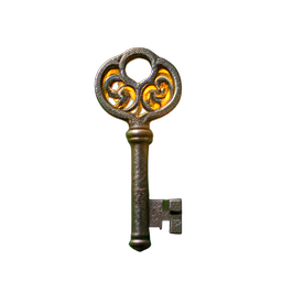 Iron Key (HD-2D) - 256x256 pixel art sprite