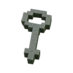 Iron Key (Voxel) - 256x256 pixel art sprite