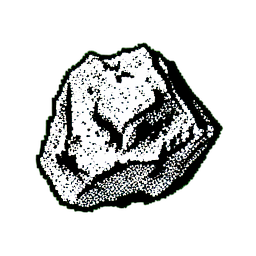 Minério de Ferro (1-Bit) — sprite pixel art 256×256