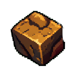 Bloco de minério de ferro — sprite pixel art 256×256