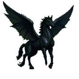 鉄のペガサス — 256×256 ピクセルアートスプライト