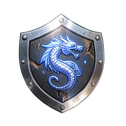 Escudo de ferro (HD-2D) — sprite pixel art 256×256