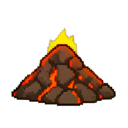 Heiße Schlacke — 256×256 Pixel-Art-Sprite