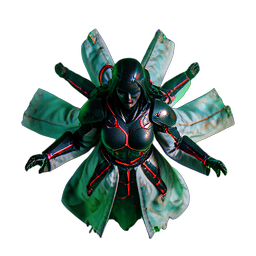Japanische Schreinmagd (Cinematisch) — 256×256 Pixel-Art-Sprite