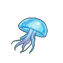 Meduse durchscheinendes Licht — 256×256 Pixel-Art-Sprite