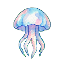 해파리 — 256×256 픽셀 아트 스프라이트