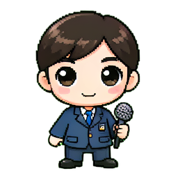 Reportero — sprite pixel art 256×256